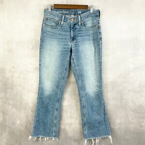 J. Crew The Demi Boot Crop Jeans Womens 26 9" Billie Light Wash Frayed Hem City